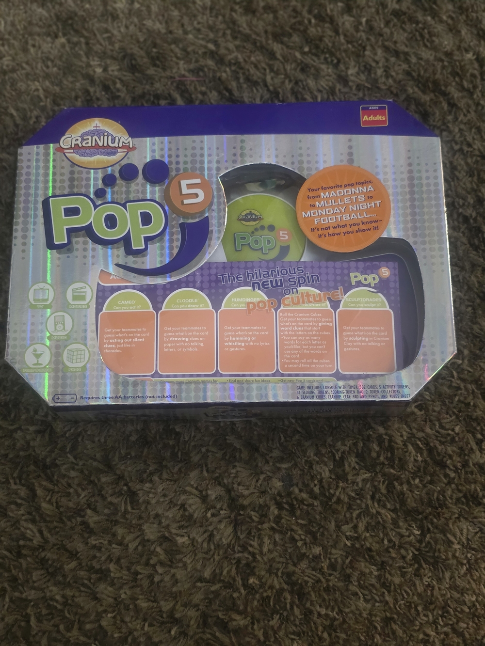 Pop 5 Party Game - Purple Pop Culture Trivia